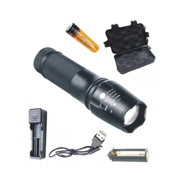 Linterna Táctica Lexus SS-A100-2F 1000 Lumens+ Kit De Carga - Imagen 2