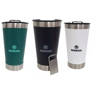 Vaso Térmico Broksol Con Tapa Acero Inoxidable 480 ML y Destapador