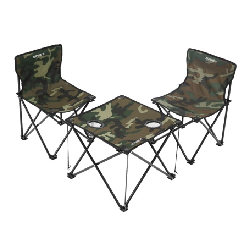 Set Mesa + 2 Sillas Plegables Spinit Camo Textil