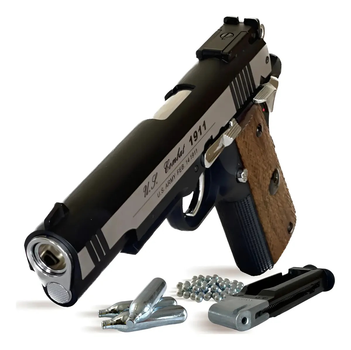 Pistola Co2 Fox C1911 Corredera Metal Calibre 4.5 Mm