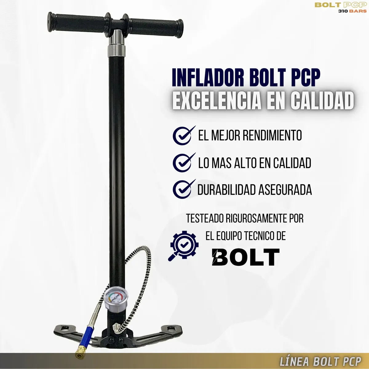 Inflador Pcp Bolt (Fox) Alta Presión Con Manómetro Y Kit - Imagen 2