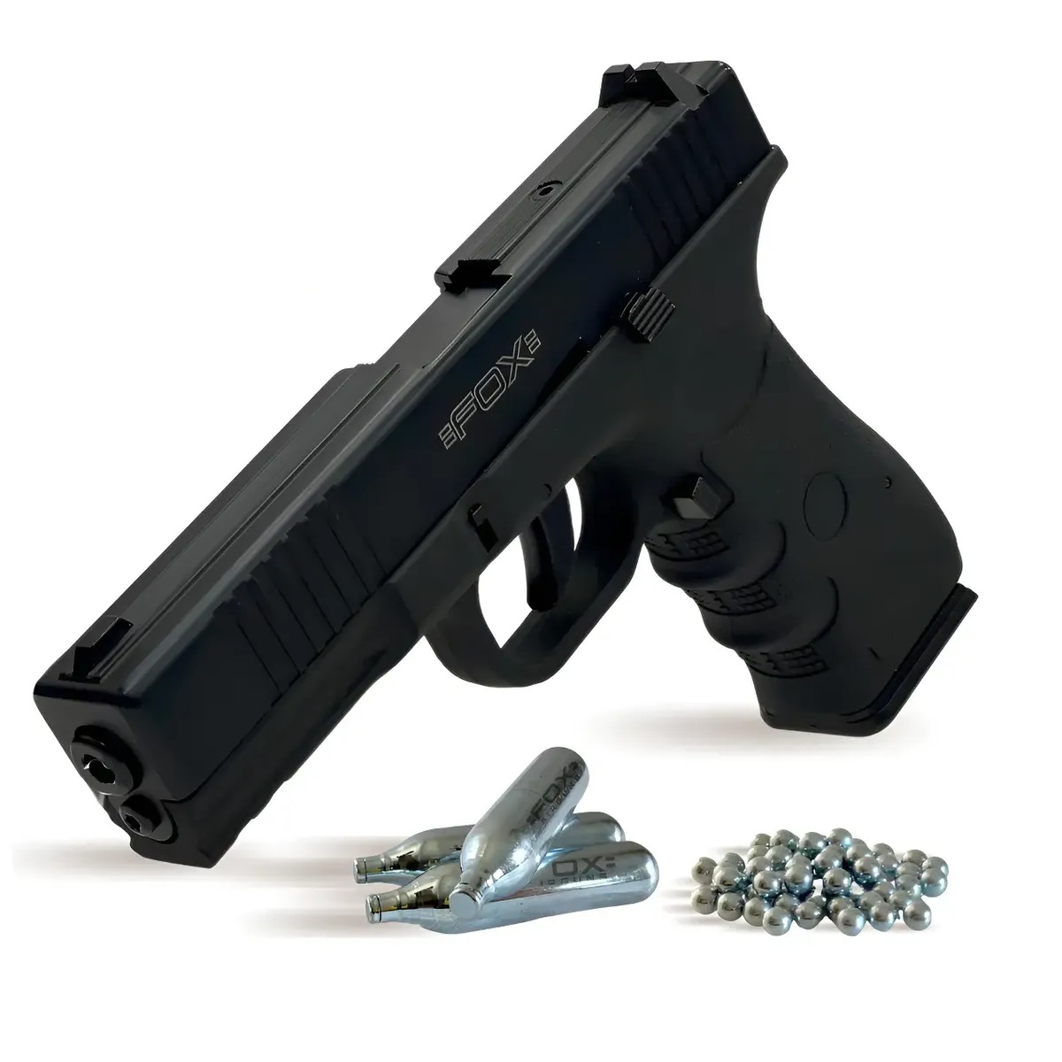 Pistola Co2 Fox G17 Blowback Corredera Metal Calibre 4.5 Mm